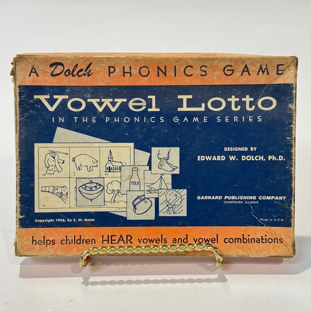 Vintage 1956 Dolch Phonics Game Vowel Lotto Edward W. Dolch Garrard Publishing - Picture 2 of 9